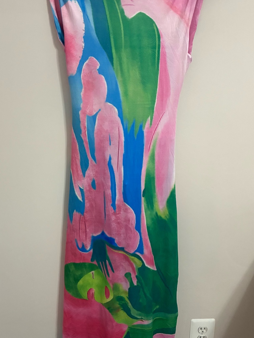 Commense Pink & Green Abstract Garden Print Sleeveless Maxi Dress - Picture 5 of 12
